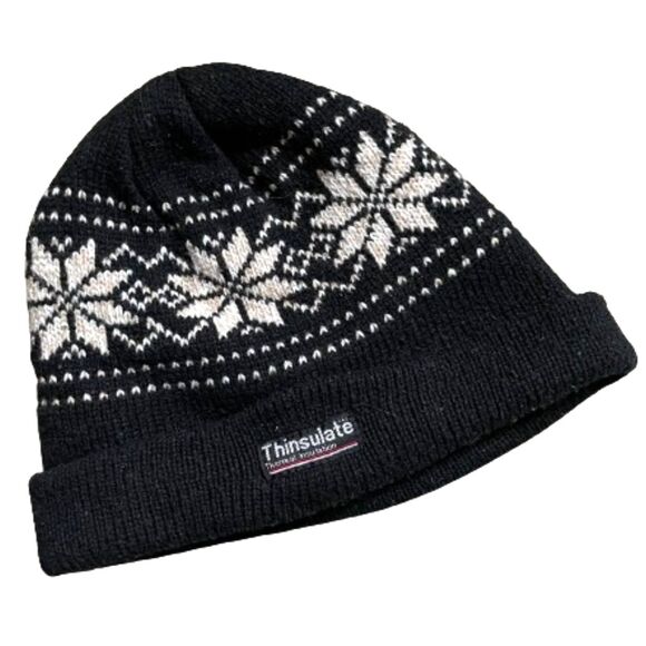3M Thinsulate Fleece Lined Beanie Winter Hat Adult Knit Cuff Thermal Insulation - Picture 1 of 3